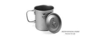 Planet Gates 400ml Outdoor Titanium Water Mugs With Folding Handles Titanium Lids Drinkware Camping Cups Ultralight Travel Mug 300ml-900ml