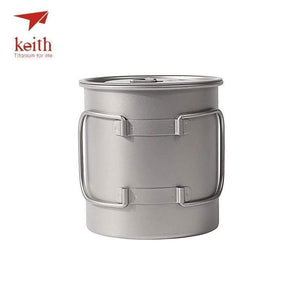 Planet Gates 400ml Outdoor Titanium Water Mugs With Folding Handles Titanium Lids Drinkware Camping Cups Ultralight Travel Mug 300ml-900ml