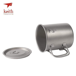 Planet Gates 400ml Outdoor Titanium Water Mugs With Folding Handles Titanium Lids Drinkware Camping Cups Ultralight Travel Mug 300ml-900ml