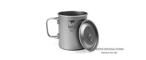 Planet Gates 400ml Outdoor Titanium Water Mugs With Folding Handles Titanium Lids Drinkware Camping Cups Ultralight Travel Mug 300ml-900ml