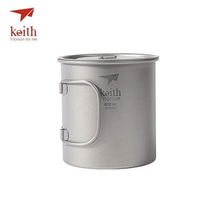 Planet Gates 400ml Outdoor Titanium Water Mugs With Folding Handles Titanium Lids Drinkware Camping Cups Ultralight Travel Mug 300ml-900ml