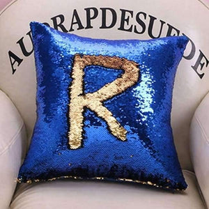 Planet Gates 400mm*400mm / BlueGolden Pillow Mermaid Sequin Pillow Case Magical Color Changing Home Decor Sofa Cushions Cover 40x40cm