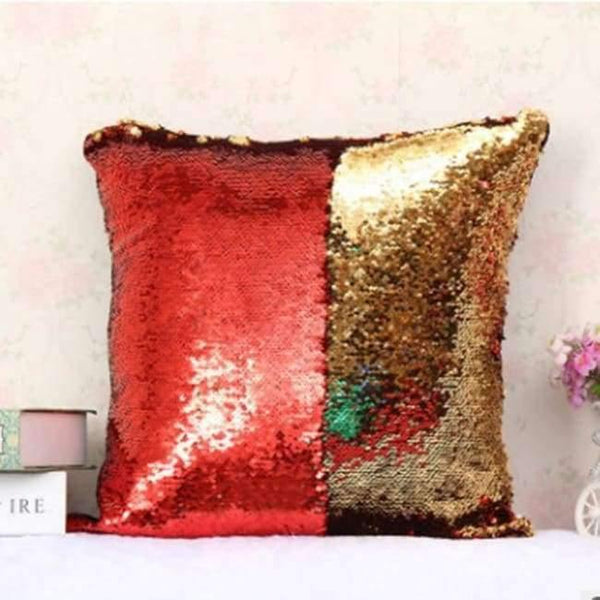 Planet Gates 400mm*400mm / RedGolden Pillow Mermaid Sequin Pillow Case Magical Color Changing Home Decor Sofa Cushions Cover 40x40cm