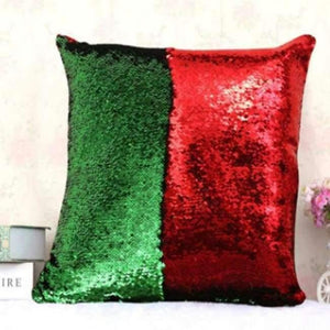 Planet Gates 400mm*400mm / RedGreen Pillow Mermaid Sequin Pillow Case Magical Color Changing Home Decor Sofa Cushions Cover 40x40cm
