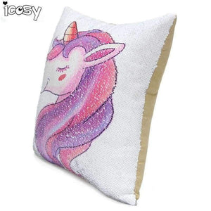 Planet Gates 400mm*400mm / type 1 Reversible Sequins Unicorn Cushion Cover 40*40 Decorative Mermaid Pillows For Sofa Home Decor