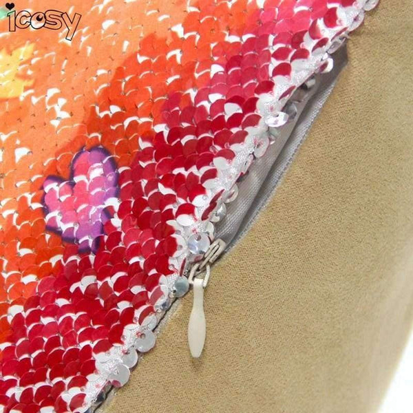 Planet Gates 400mm*400mm / type 1 Reversible Sequins Unicorn Cushion Cover 40*40 Decorative Mermaid Pillows For Sofa Home Decor