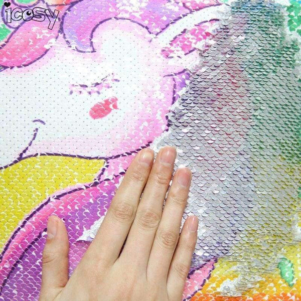 Planet Gates 400mm*400mm / type 1 Reversible Sequins Unicorn Cushion Cover 40*40 Decorative Mermaid Pillows For Sofa Home Decor