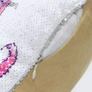 Planet Gates 400mm*400mm / type 1 Reversible Sequins Unicorn Cushion Cover 40*40 Decorative Mermaid Pillows For Sofa Home Decor