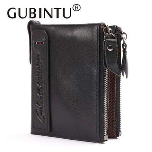 Planet Gates 406black / China leather genuine wallet men double coin pocket zipper men wallets with credit card holder short male clutch slim wallet purse hot