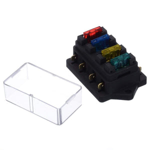 Planet Gates 40A 12V 24V Auto Car Truck 4 Way Blade Fuse Block Fuse Box Unit Holder Fusebox Catch-holder + 4Pcs Fuses Circuit Standard ATO