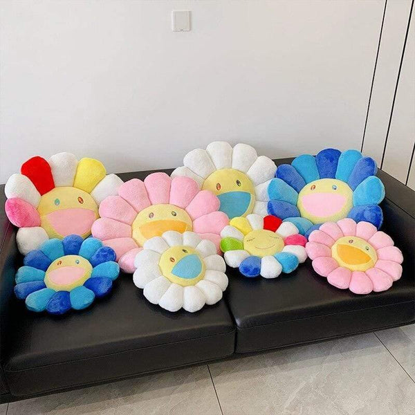 40cm-60cm Sunflower Pillow Soft Flower Stuffed Doll Kawaii Kaikai Kiki Colorful Plush Toy Cushion Gift Sunflower Cushion