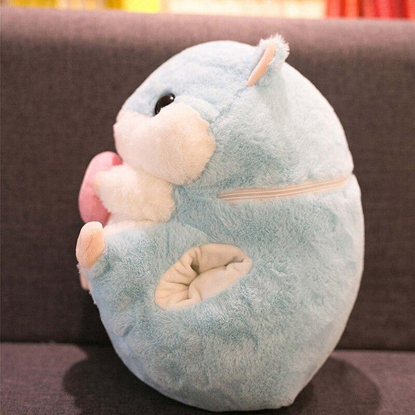 40cm Hamster Toy Cute Hamster Plush With Blanket 3 In 1 Multifunctional Animal Throw Pillow Hamster Hand Warm Soft Doll Kid Gift