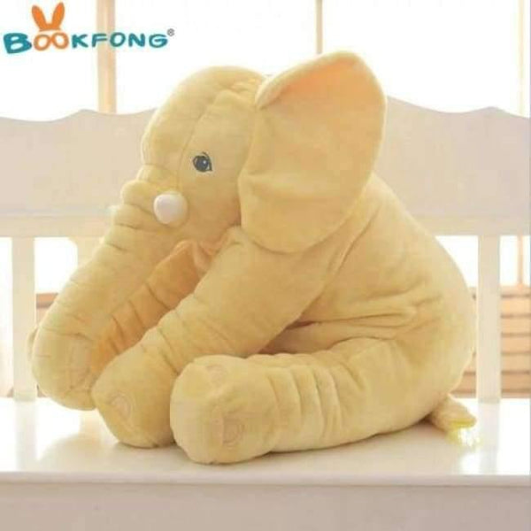 Planet Gates 40cm / Yellow 40cm/60cm Large Plush Elephant Doll Kids Sleeping Soft Back Cushion Cute Stuffed Elephant Baby Accompany Doll Xmas Gift
