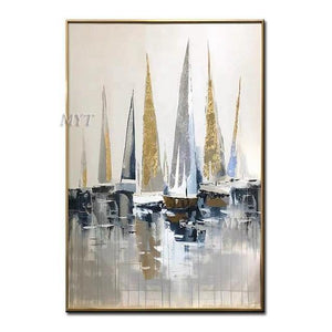 Planet Gates 40cmx50cm / no frame 6 Handpainted Oil Painting On Canvas Color Sea Boat Oil Painting Abstract Modern Canvas Wall Art Living Room Decor Picture
