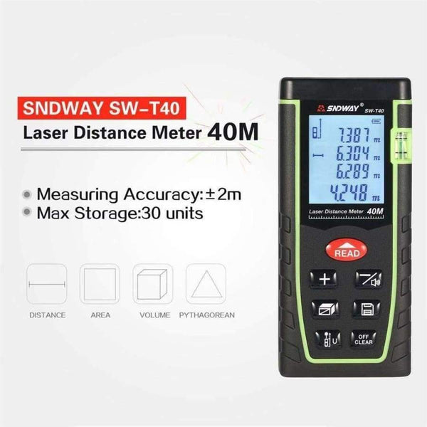 Planet Gates 40M Handheld Laser Distance Meter Rangefinder Trena Laser Tape Range Finder Build Measure Device Ruler Test Tool