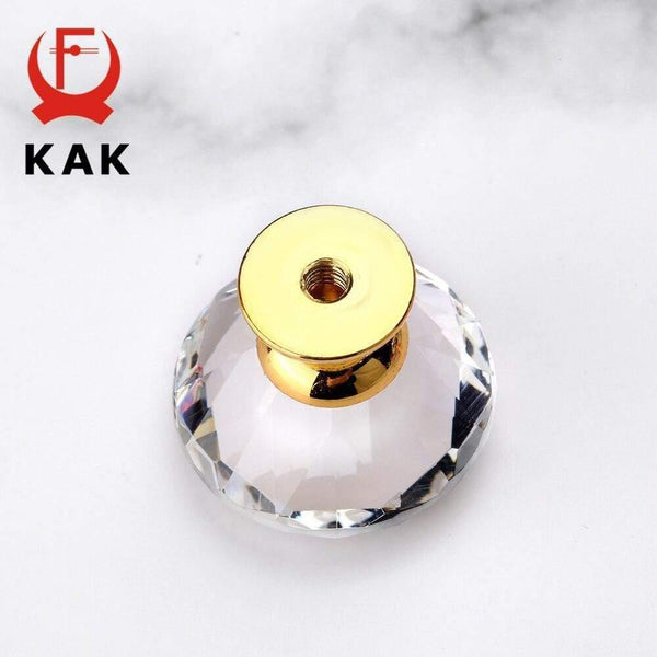 40mm Diamond Shape Crystal Glass Knobs Cupboard Pulls Drawer Knobs Kitchen Cabinet Handles Furniture Handle Hardware
