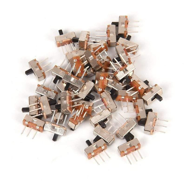 Planet Gates 40Pcs 3Pin PCB Panel 2 Position SPDT 1P2T Mini Vertical Toggle Switches SS12D00G3 Slide Switch For DIY Electronic Accessories
