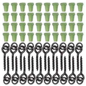Planet Gates 40pcs Carp Fishing Silicone Boilie Baits Stoper Up Holder Soft Band Bait Screw Boilie Inserts Hair Rigs Fishing Accessories