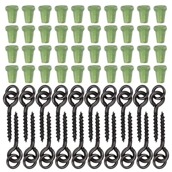 Planet Gates 40pcs Carp Fishing Silicone Boilie Baits Stoper Up Holder Soft Band Bait Screw Boilie Inserts Hair Rigs Fishing Accessories