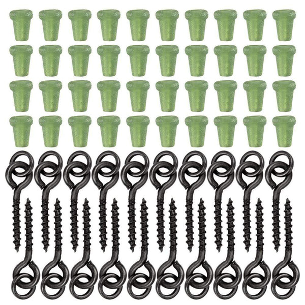 Planet Gates 40pcs Carp Fishing Silicone Boilie Baits Stoper Up Holder Soft Band Bait Screw Boilie Inserts Hair Rigs Fishing Accessories
