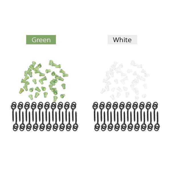 Planet Gates 40pcs Carp Fishing Silicone Boilie Baits Stoper Up Holder Soft Band Bait Screw Boilie Inserts Hair Rigs Fishing Accessories