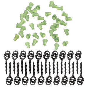 Planet Gates 40pcs Carp Fishing Silicone Boilie Baits Stoper Up Holder Soft Band Bait Screw Boilie Inserts Hair Rigs Fishing Accessories