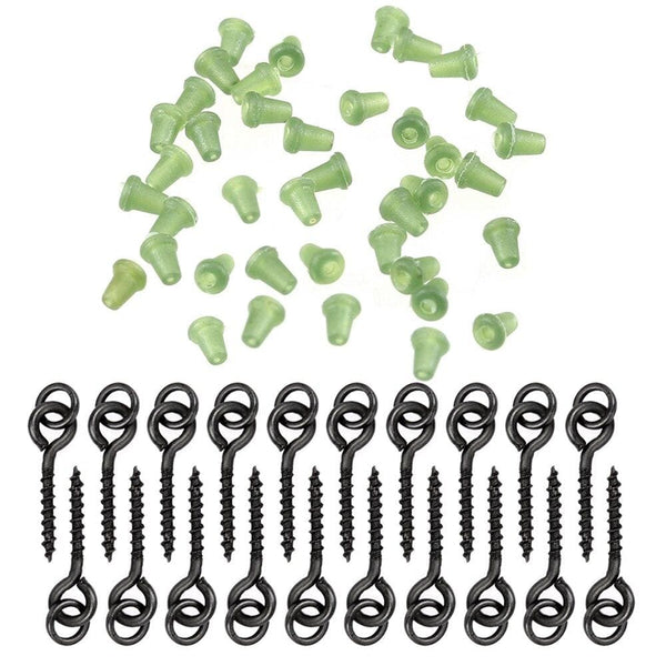 Planet Gates 40pcs Carp Fishing Silicone Boilie Baits Stoper Up Holder Soft Band Bait Screw Boilie Inserts Hair Rigs Fishing Accessories