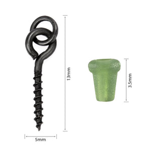 Planet Gates 40pcs Carp Fishing Silicone Boilie Baits Stoper Up Holder Soft Band Bait Screw Boilie Inserts Hair Rigs Fishing Accessories