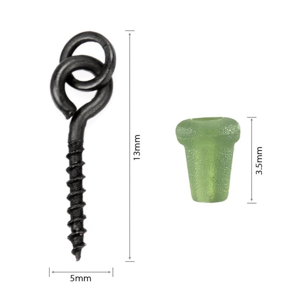 Planet Gates 40pcs Carp Fishing Silicone Boilie Baits Stoper Up Holder Soft Band Bait Screw Boilie Inserts Hair Rigs Fishing Accessories