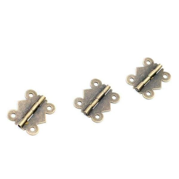 Planet Gates 40pcs KAK 20mm x17mm Bronze Gold Silver Mini Butterfly Door Hinges Cabinet Drawer Jewelry Box Hinge For Furniture Hardware