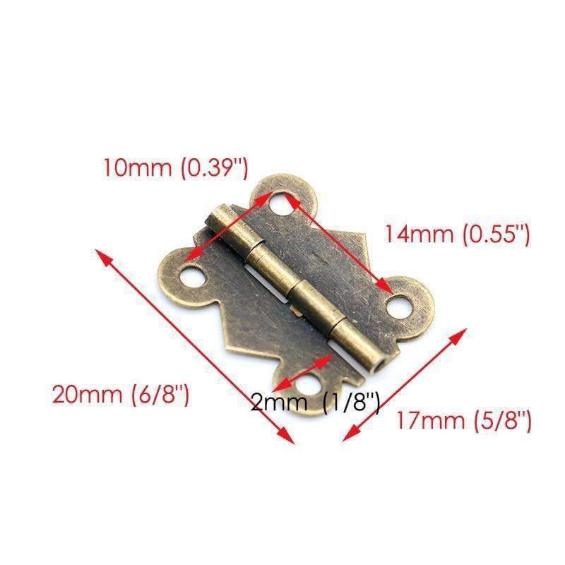 Planet Gates 40pcs KAK 20mm x17mm Bronze Gold Silver Mini Butterfly Door Hinges Cabinet Drawer Jewelry Box Hinge For Furniture Hardware