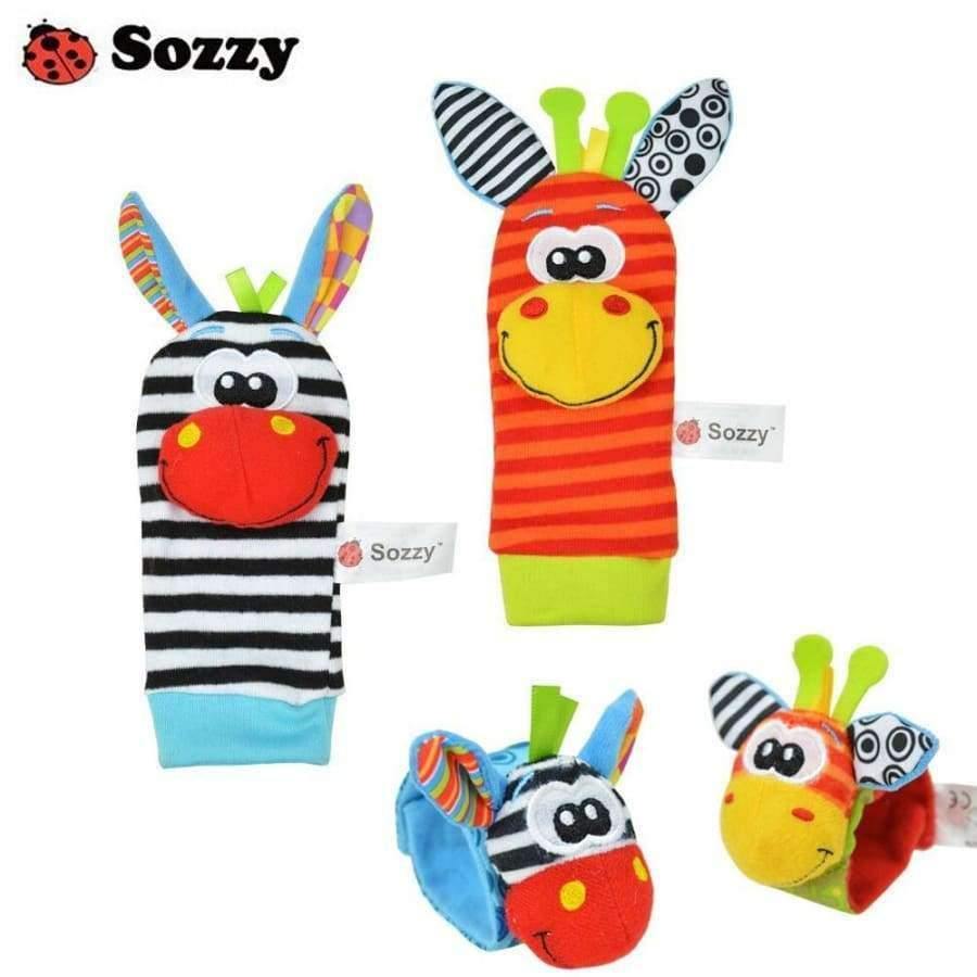 Planet Gates 40pcs/lot baby rattle toys Sozzy Garden Bug Wrist Rattle and Foot Socks 4 style (2 pcs waist+2 pcs socks) (10 set)