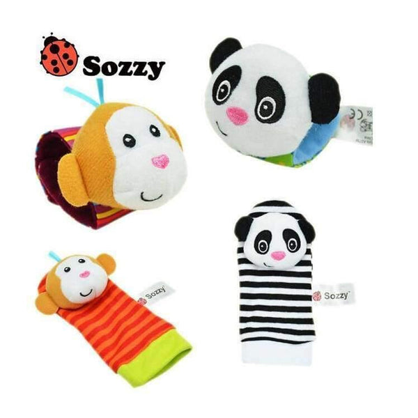 Planet Gates 40pcs/lot baby rattle toys Sozzy Garden Bug Wrist Rattle and Foot Socks 4 style (2 pcs waist+2 pcs socks) (10 set)
