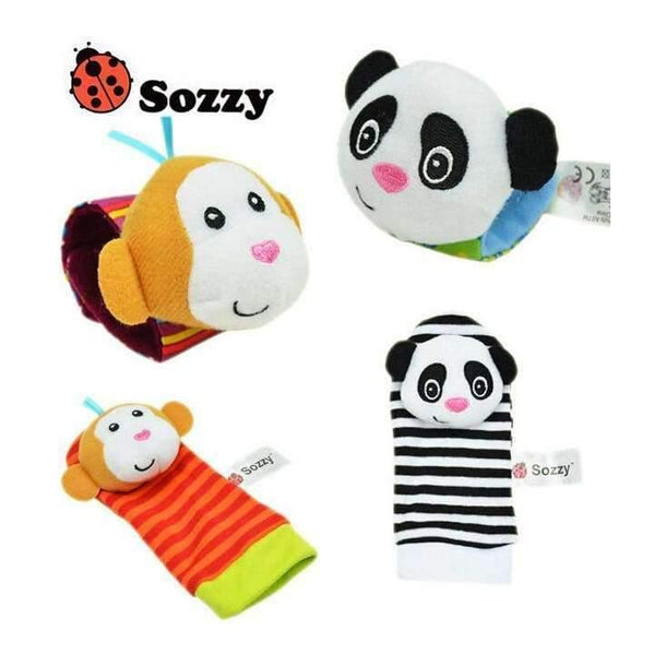 Planet Gates 40pcs/lot baby rattle toys Sozzy Garden Bug Wrist Rattle and Foot Socks 4 style (2 pcs waist+2 pcs socks) (10 set)