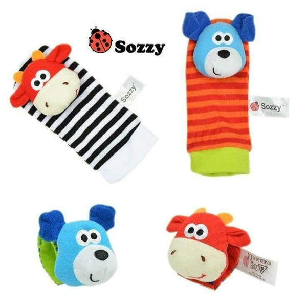 Planet Gates 40pcs/lot baby rattle toys Sozzy Garden Bug Wrist Rattle and Foot Socks 4 style (2 pcs waist+2 pcs socks) (10 set)