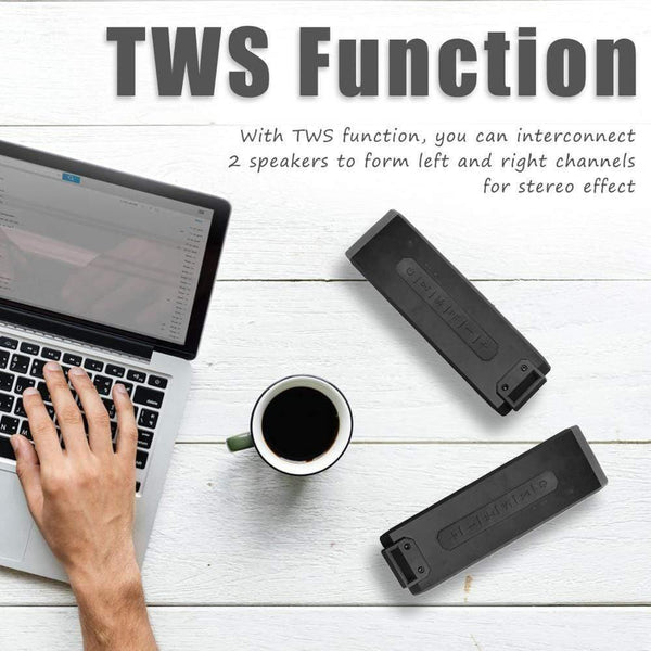 Planet Gates 40W Portable Wireless Speaker Bluetooth Soundbar Subwoofer With Deep Bass TWS Type-C IPX7 Waterproof 15 Hours  BT4.2 (Black)