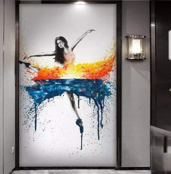 HD Printed 1 Piece Elegant Dancing Ballerina Oil Painting Abstract Ballet Girl Wall Painting Multi Choices Large Canvas