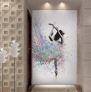 HD Printed 1 Piece Elegant Dancing Ballerina Oil Painting Abstract Ballet Girl Wall Painting Multi Choices Large Canvas