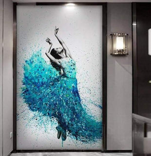 HD Printed 1 Piece Elegant Dancing Ballerina Oil Painting Abstract Ballet Girl Wall Painting Multi Choices Large Canvas