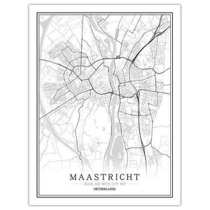 Netherlands Black White World City Map Poster Nordic Living Room Amsterdam Breda Wall Art Pictures Home Decor Canvas Painting