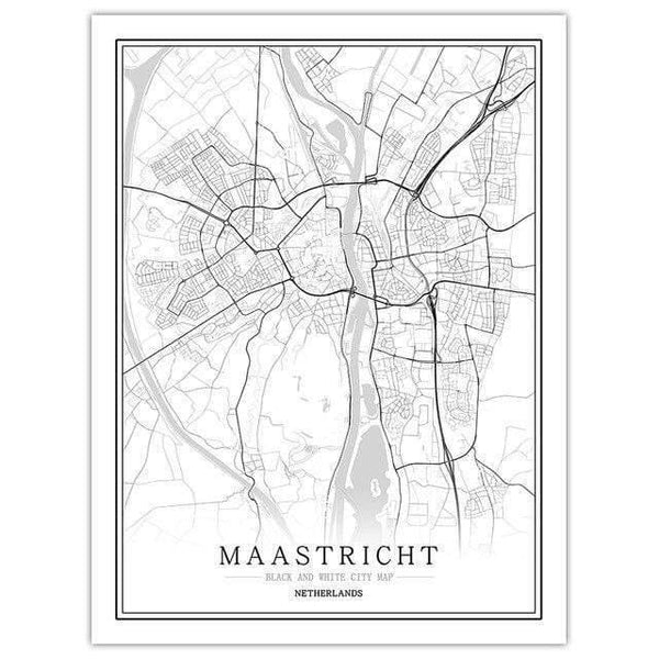 Netherlands Black White World City Map Poster Nordic Living Room Amsterdam Breda Wall Art Pictures Home Decor Canvas Painting