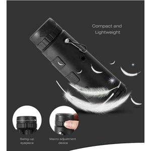 Planet Gates 40X60 BAK4 Monocular Telescope HD Mini Monocular Outdoor Hunting Camping Scopes With Compass Phone Clip Tripod