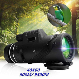 Planet Gates 40X60 Day & Night Vision Dual-Focus HD Optics Zoom Monocular Telescope Waterproof Super Clear for Outdoor Hunting