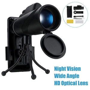 Planet Gates 40X60 Optical Lens Day & Night Vision HD Zoom Monocular Telescope with Phone Clip Tripod for Outdoor Hunting Fishing
