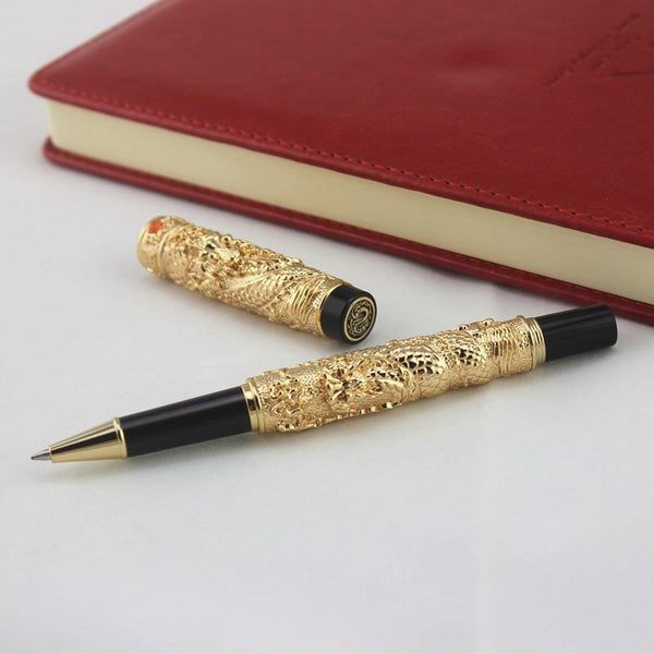 Planet Gates 41 COPPER ROLLER BALL PEN WITH DRAGON EMBOSSMENT CRYSTAL FREE SHIPPING