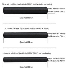Planet Gates 42/60/76mm Spare Repair Warm Heater Insulated Car Air Inlet Pipe Parking Replacement Part Ripple Combustion Aluminum Foil Duct