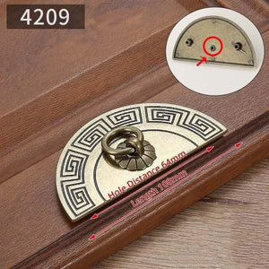 KAK Vintage Antique Bronze Cabinet Handles Chinese Style Furniture Handle Drawer Knobs Wardrobe Door Pulls Furniture Hardware