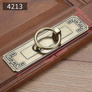 KAK Vintage Antique Bronze Cabinet Handles Chinese Style Furniture Handle Drawer Knobs Wardrobe Door Pulls Furniture Hardware