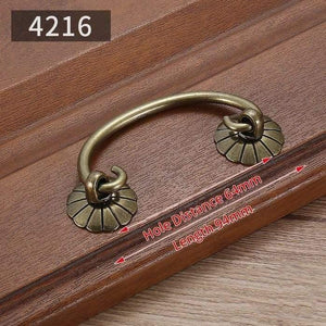 KAK Vintage Antique Bronze Cabinet Handles Chinese Style Furniture Handle Drawer Knobs Wardrobe Door Pulls Furniture Hardware