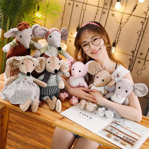 42CM Cute Ballet Mouse Plush Toys Lovely Dressing Cloth Animal Mouse Dolls Stuffed Soft Baby Toys Birthday Christmas Gifts